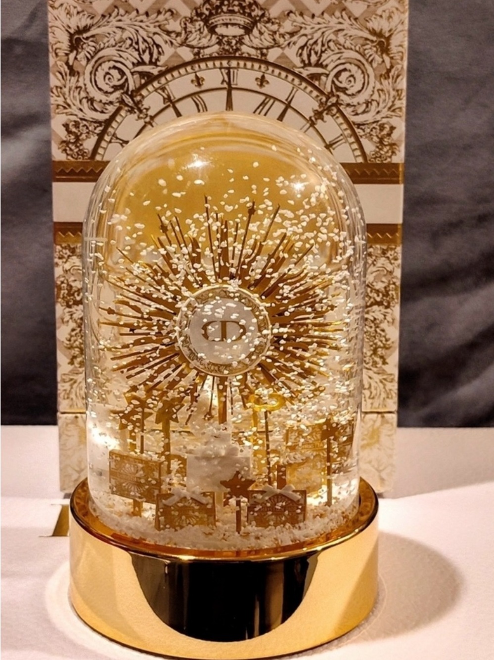Christian Dior Snow Globe Gold Holiday Decor w/box LIMITED EDITION